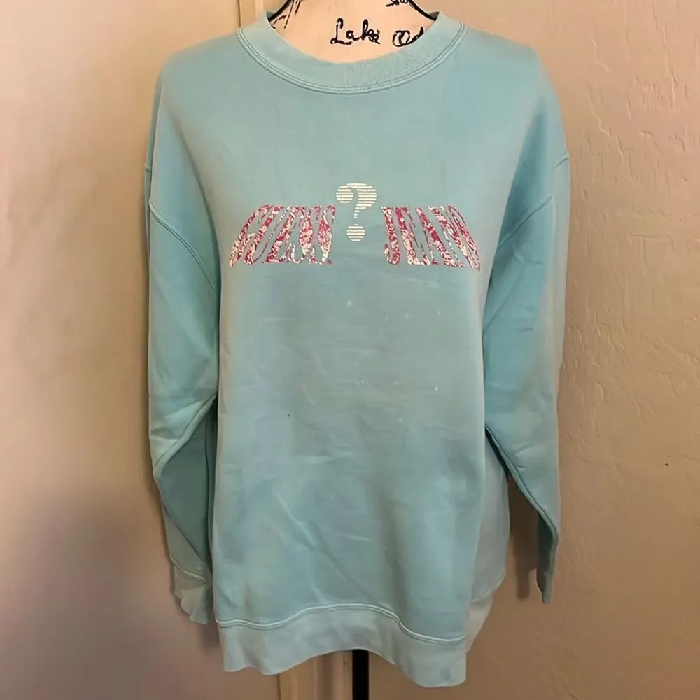 Vintage Guess Blue Distressed Pullover Sweatshirt